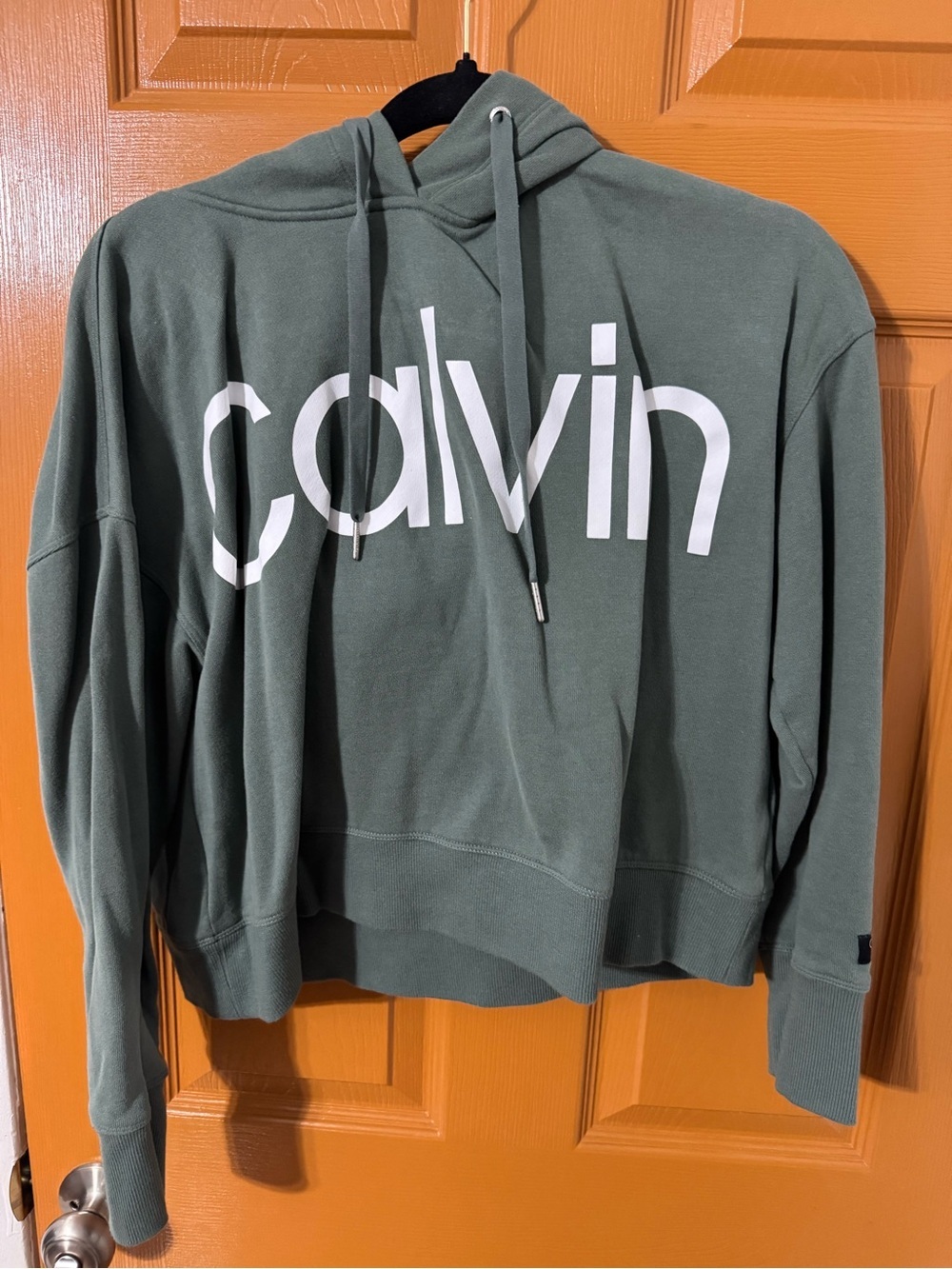 Calvin Klein Green Performance Hoodie with White Logo